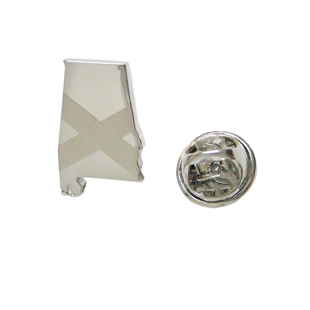 Alabama State Map Shape And Flag Design Lapel Pin - image 1